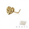 RUGGED HEART 316L SURGICAL STEEL L-SHAPE NOSE RING BOX